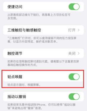 渭城苹果授权维修站分享iPhone轻点无法唤醒怎么办 