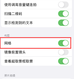 渭城苹果手机维修网点分享iPhone如何开启九宫格构图功能